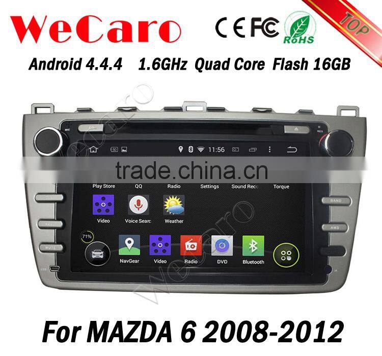 Wecaro in dash 2 din touch screen Android 4.4.4 car dvd gps navigation radio gps car media player for mazda 6 2008 -2012