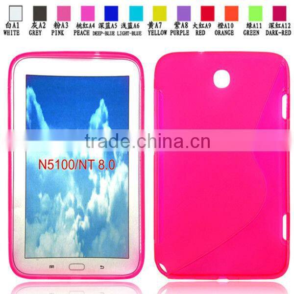 China Factory Hot selling S shape TPU Case For Samsung Galaxy N5100 case