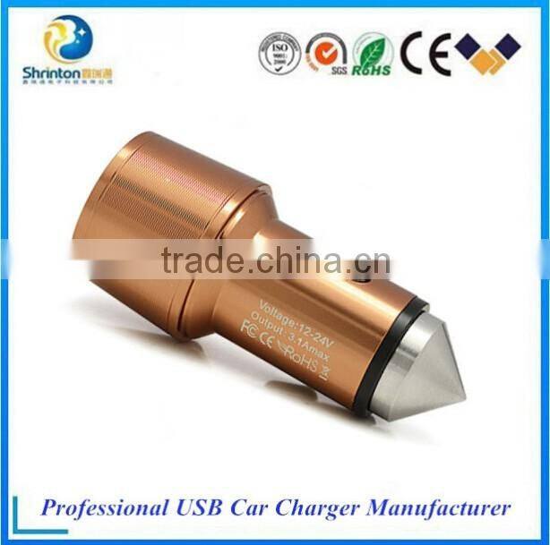 2016 New product 5V 2.4A Portable car charger 2 port USB car charger for iphone Samsung Smartphone