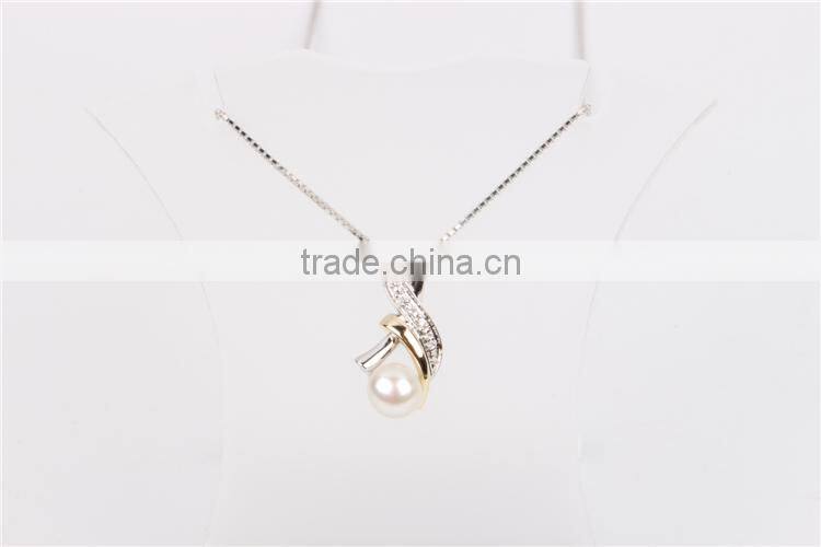 fashion pearl neck pendant 925 silver