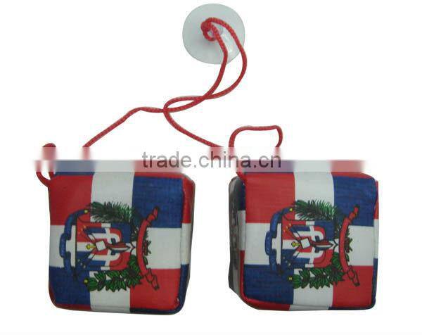 fabric country flag dice,fabric dice car hanger,promotional gift country falg souvenirs