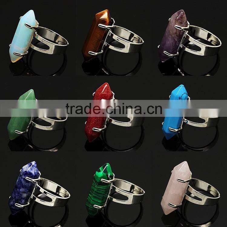 RG1089 Faceted Gemstone ring,Crystal Quartz gold Stacking Ring