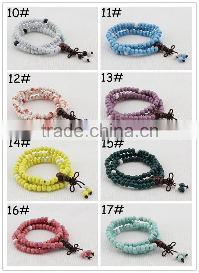 Bracelet of Ceramic Fashion Unisex Porcelain mala prayer beads wholesale