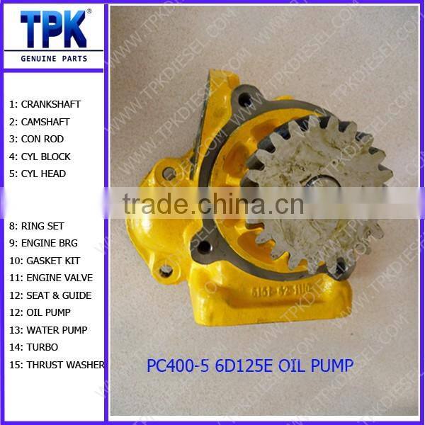 PC400-6 S6D125 OIL PUMP 6151-51-1004 6151-51-1005