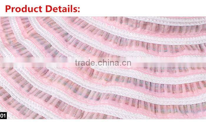 Fashion stripped handmade wholesale sun summer straw caps