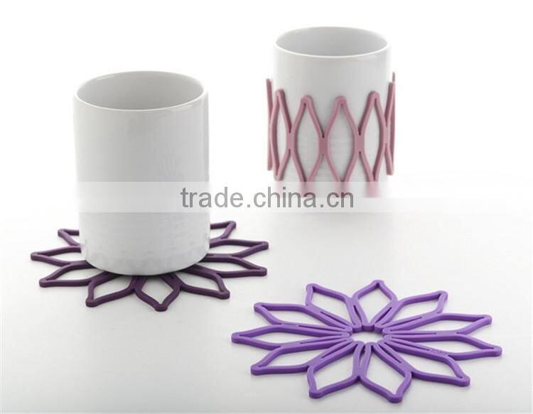 Top sell silicon foldable cup mat in tableware