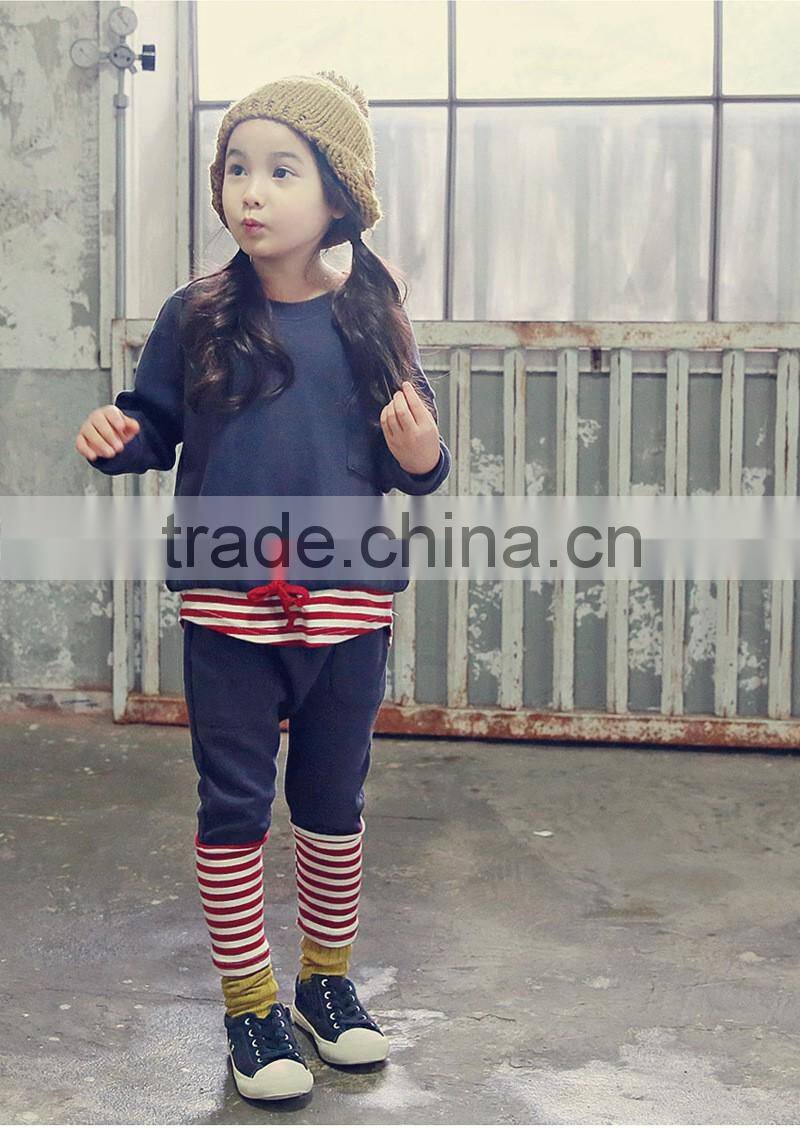 2016 Spring new fashion child clothes for korean style girls wear baby clothing set wholesale 2 pieces kids clothes(ulikGC094)