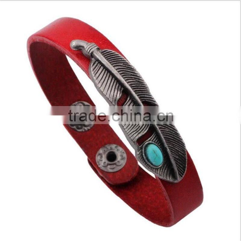 Best Promotion Gift Leather Wristband Fashion Bangle