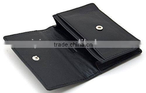 Top Grade High Quality Leather Woven Flap Card Purse