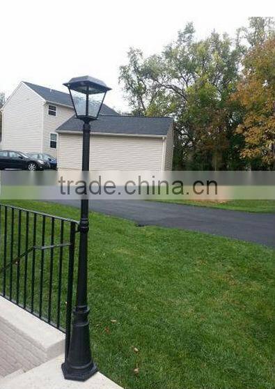 77 Inches Single Square Head Outdoor Black Motion Activated Solar Powered LED Post Lamp