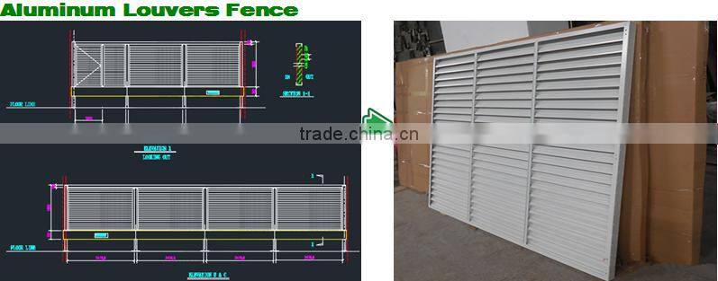 fixed airfoil blade aluminum louvre fence