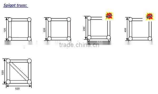 Square , triangle aluminum truss for trade show booth fashion show stage equipment runaway aluminum truss