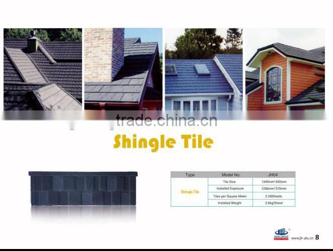 red color metal roof tile shingles stone coated metal roofing tile factory