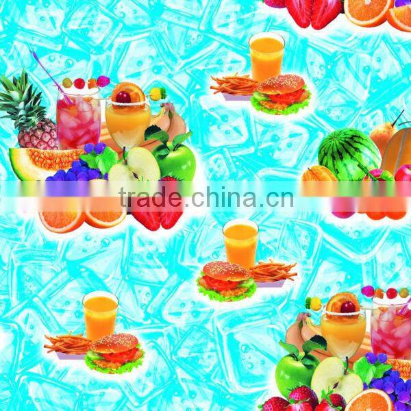 2015 new design fruit pvc table cloth nonwoven backing factory