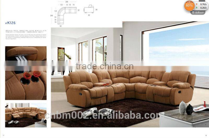 Modern design Recliner chair 6 seater sofa fabric cover