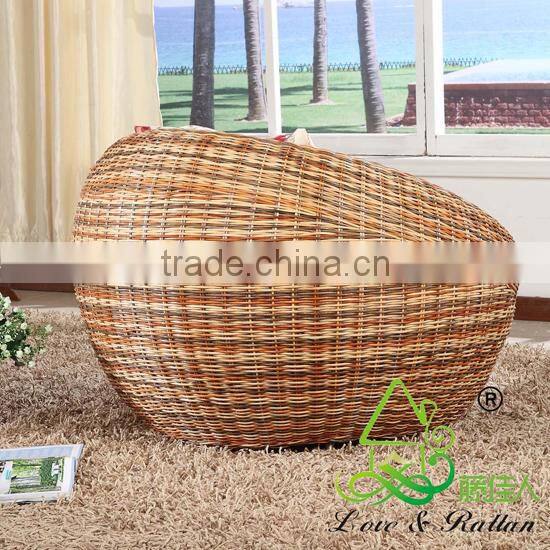 Natural Rattan Cane Wicker Round Lounge Sofa Chair