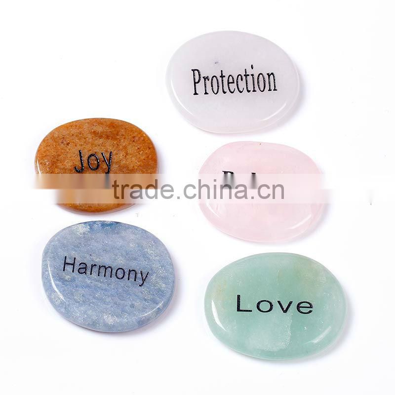 1.5 inch customize amethyst crystal quartz pendant made of worry stone