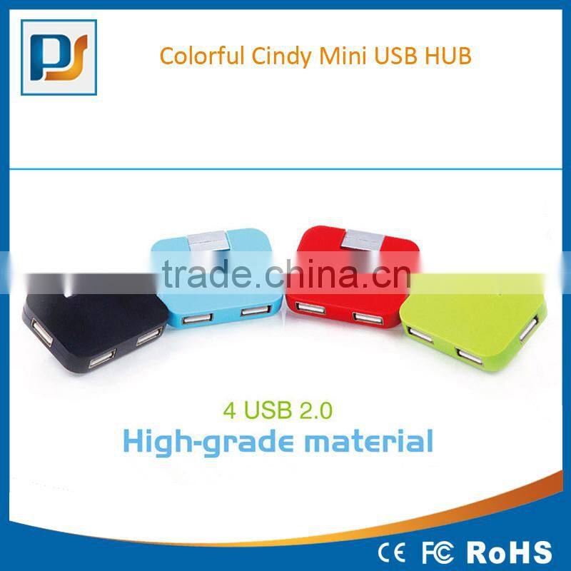2015 New Creative square shape USB 2.0 4 ports usb hub