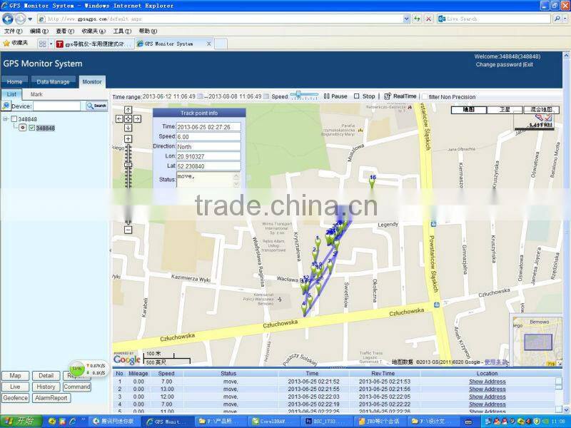 Tracker gps tracking chip with sos and Geo fence by SMM and GPRS online