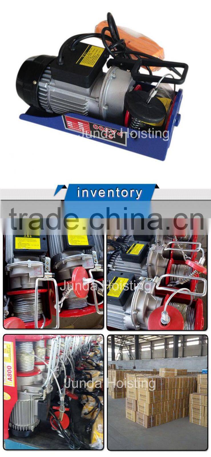 multifunctional pure copper motor 100-1000KG PA Type Micro Electric Wire Rope Hoist