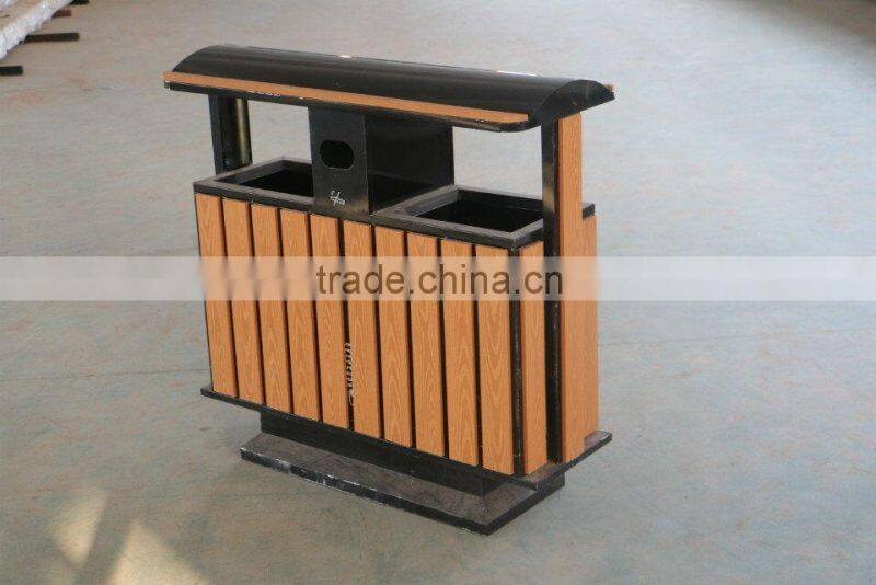 Anti UV garden public WPC material dustbin,garbage can