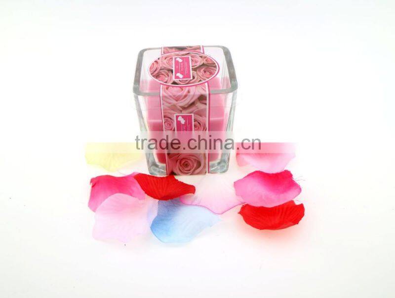 7*8 flat top soy candles in glass candle holders oblong type for decoration