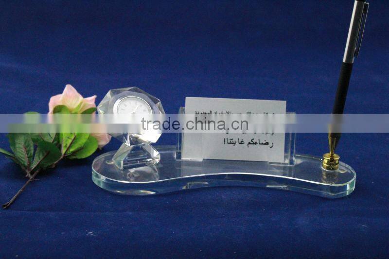 Special Crystal Pen holder Card Holder with a globe Office Table Decoration
