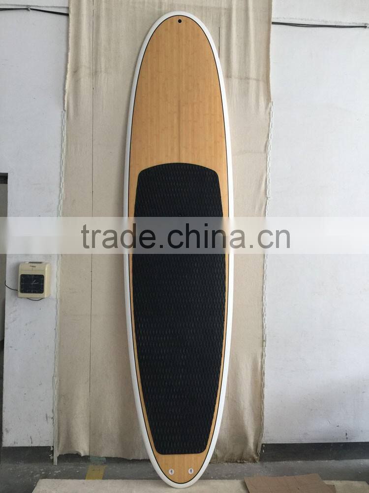 Best quality reasonable price bamboo stand up paddle board with eva deck pad factory directly