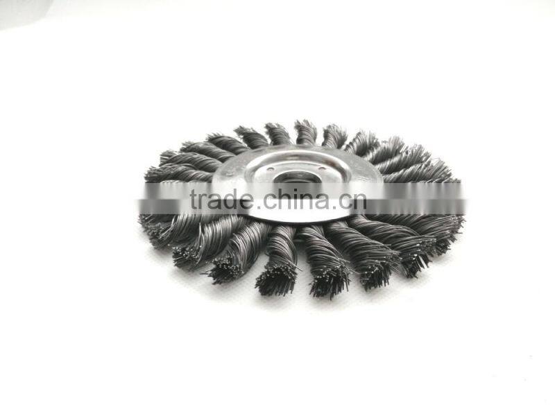 Twist knot wheel brushes with arbor hole, diameter 150mm or 6"