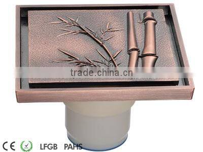 Antique Brass Square Shower Drain Floor Waste
