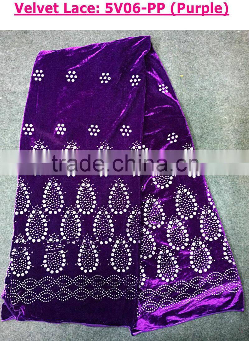 Beautiful elegant velvet lace /high quality fashion pattern velvet dress