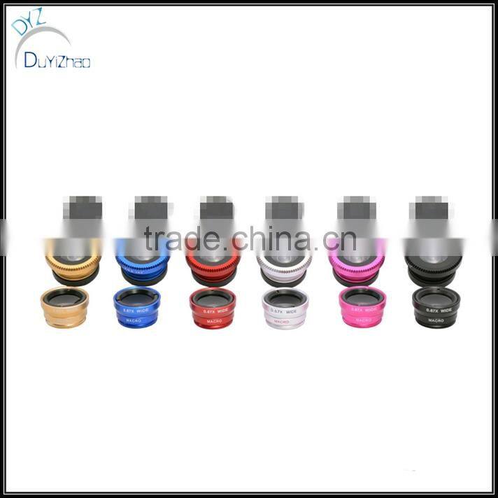 Wholesale Universal Lens Kit, 0.67x wide angle macro fisheye cell phone camera