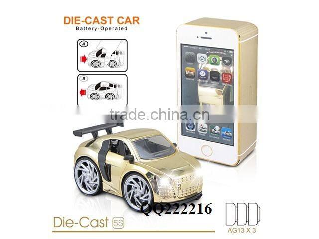 1:28 Hand-Driven Reaction Plated Metal toy car with light &music