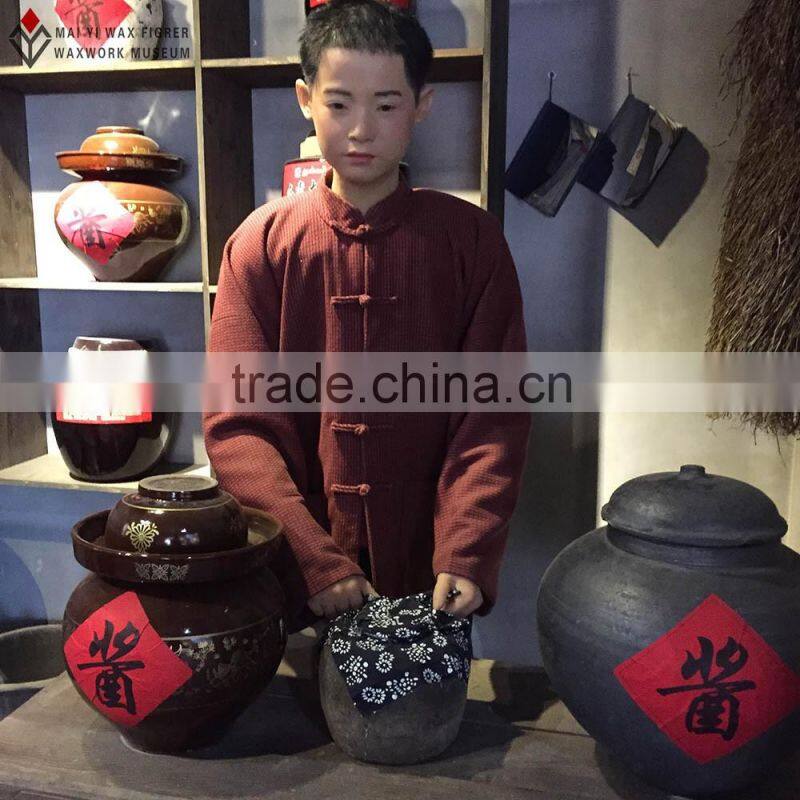 lifelike museum wax statues for display