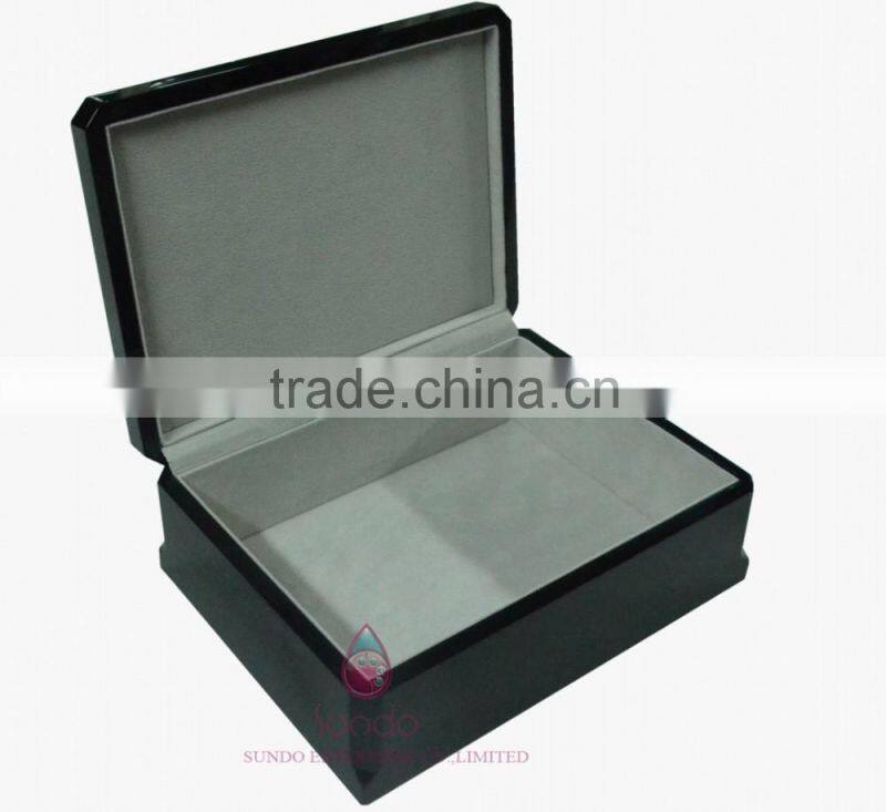 Glossy classic black shoe packing boxes wood