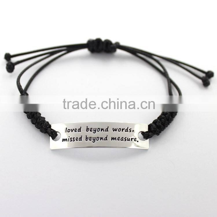2016 Fashion Leather Word Bracelet Personalized Engraved Bracelets Wholesale