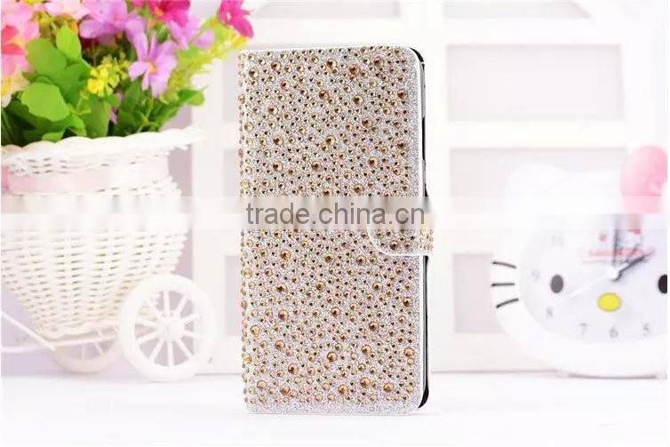 Rhinestone Phone Case OEM Flip Leather Case Cover For Samsung Galaxy Grand 2