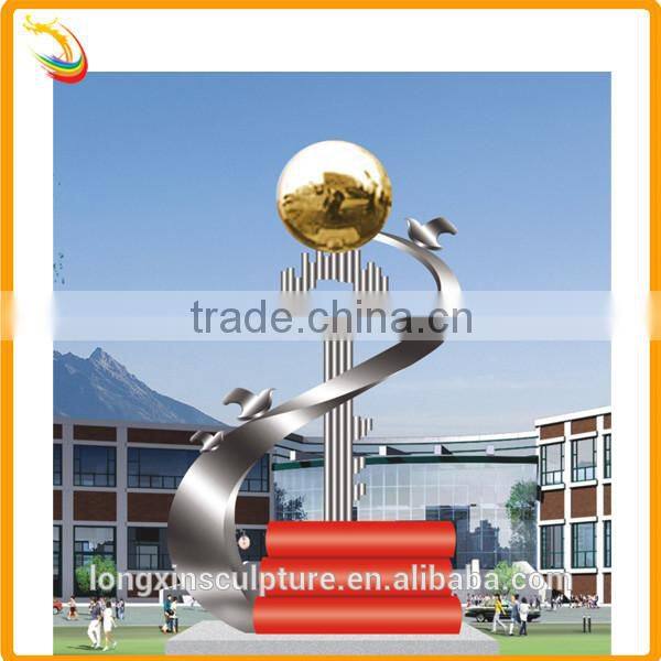 Urban Decoration Metal Boat Sculpture Stainless Steel Outdoor Sculpture