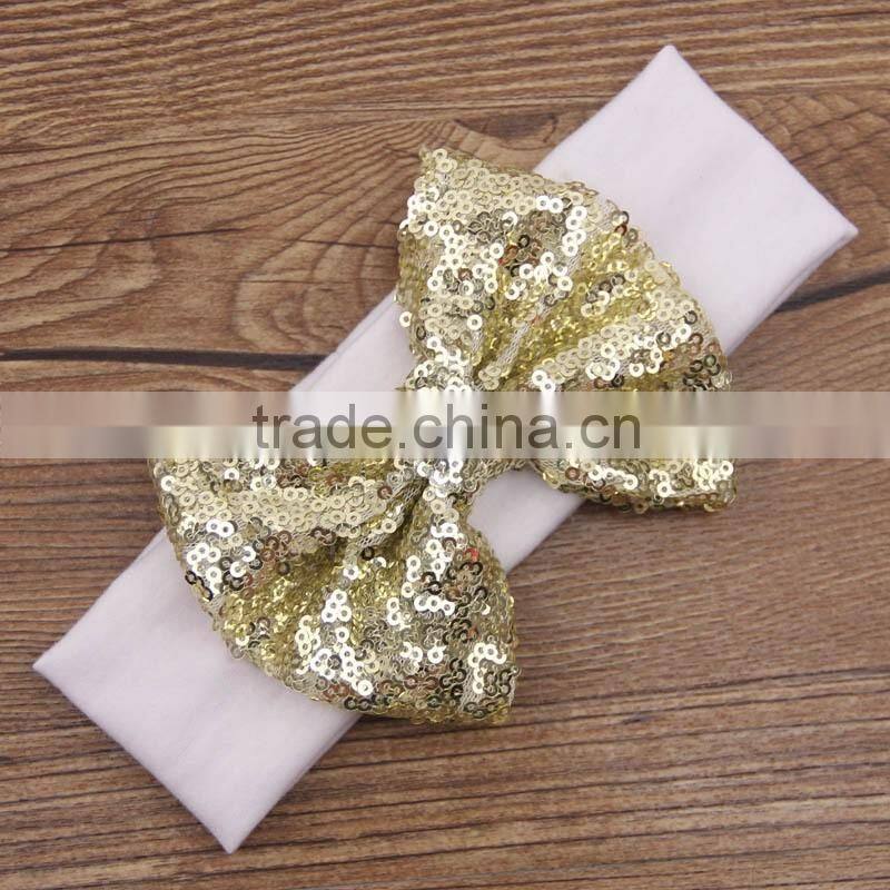 2016 new design cotton baby headband with bows