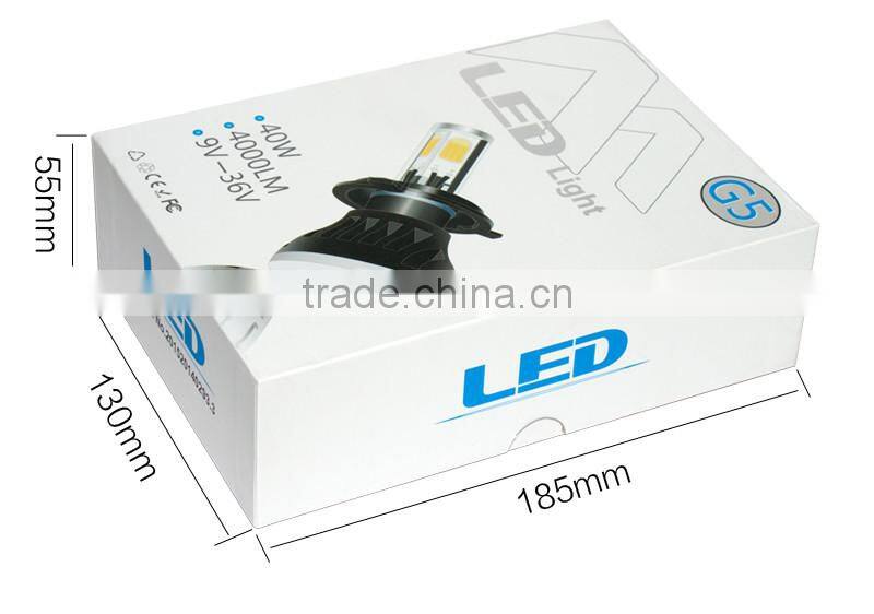 4 side LEDs 40W each bulb h4 h7 h9 h11 led headlight replace halogen bulb