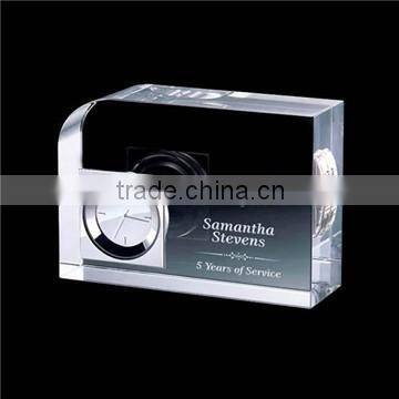 Round crystal office mini clock for table decoration