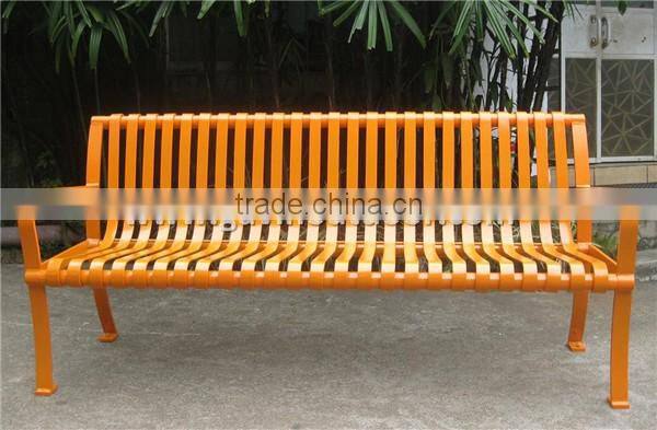 6 feet long powder coated metal outdoor bench with back