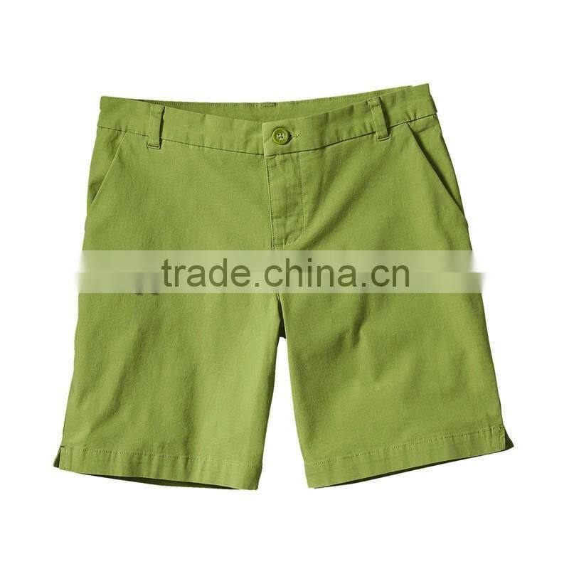 2016 Wholesale Classic Flat-front Stretch Short Coton Canvas /Spamdex Woman Shorts