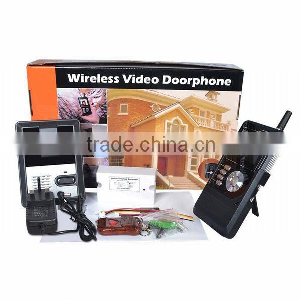 Battery operated wireless video door phone system with release button remote control video intercom for apartment 2.4 inch