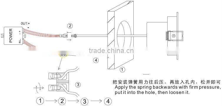 7W high power recessed led downlight housing