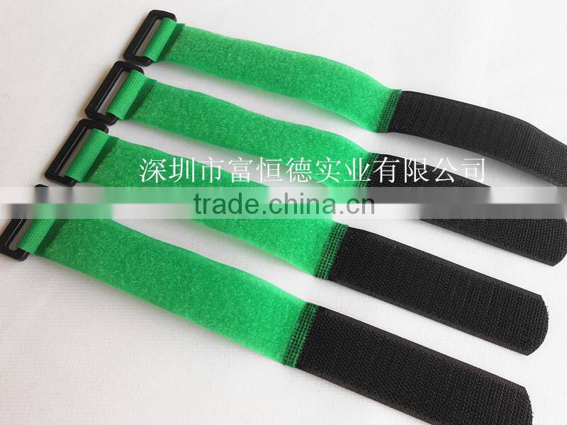 New 3/4" X 18" Greeen /Black Poly Hook Loop Straps With Plastic D Ring