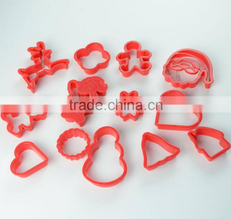 Christmas shaped silicone cookie stamp with wooden handle set