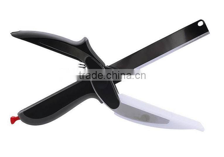 factory wholesales Stainless Steel Clever Cutter 2-in-1 Knife;Chopping Knife Cutting Board Clever Cutter Kitchen Scissor