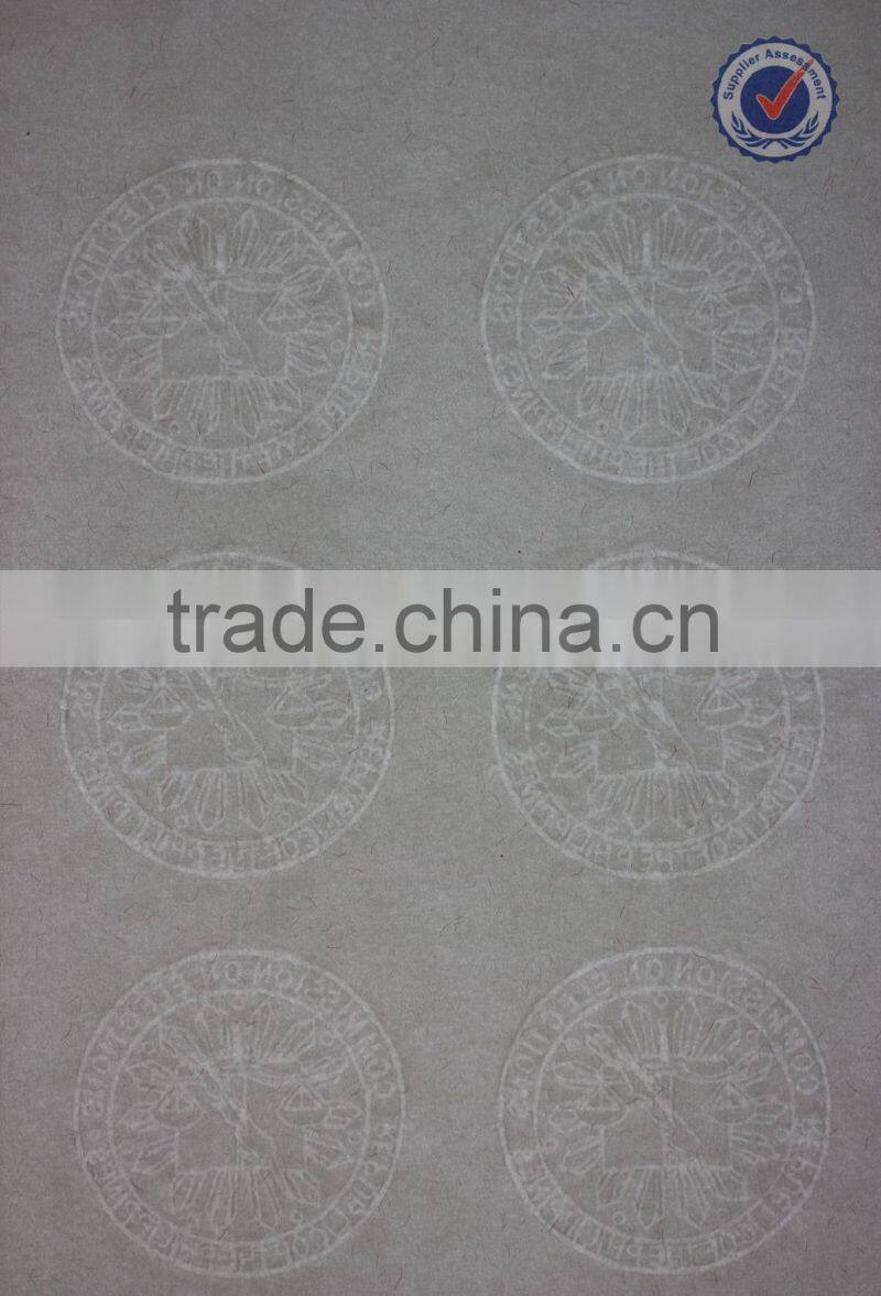 Security Invisible Fiber Paper for Certificate