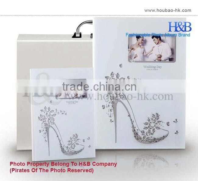 Promotion 8*12 white acrylic cover wedding photo album